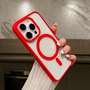 Sleek Red and White Phone Case